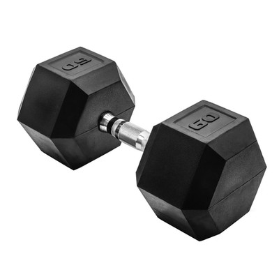 NEW! CAP Barbell, 60lb Rubber Hex Dumbbell Premium Quality Durable, Single