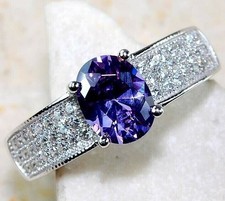 2CT Natural Amethyst  Topaz 925 Sterling Silver Ring Jewelry Sz 6 NB3-9