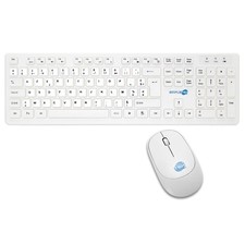 Wireless Mouse And Keyboard Kit With French Layout Fr Azerty White M&k