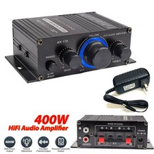 400W 2 Channel Mini HIFI Power Amplifier Adapter Audio Stereo Amp Car Home FM US
