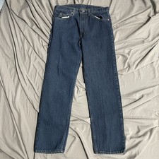 Vintage 80s Levis 505 USA Made Jeans Size 31x28 Regular Straight Fit Dark Wash