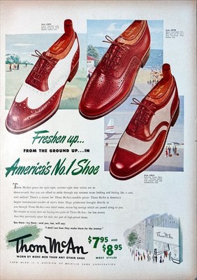 Vintage 1951 Print Ad Thom Mcan Freshen Up from the Ground Up No. 1 Shoe