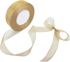 1 Inch 50 Yards Sheer Organza Ribbon Chiffon Ribbon for Gift Wrapping Wedding Bo