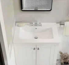 Swiss Madison24 in. Ceramic Vanity Top with 3-Faucet Holes with White Basin