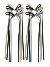 4 PCS Hair Bow Clips Women Long Tassel Ribbon Girls Blue Accessories