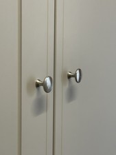 Brushed Nickel Cupboard Knob Round Silver 30mm Kitchen Drawer Cabinet Unit Pull