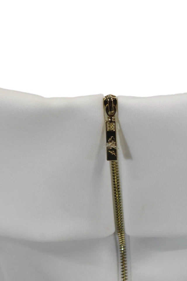 Corsé Top blanco con cierre de cremallera sin mangas con hombros descubiertos Eliza J para mujer talla 8 Foto 4 de 4