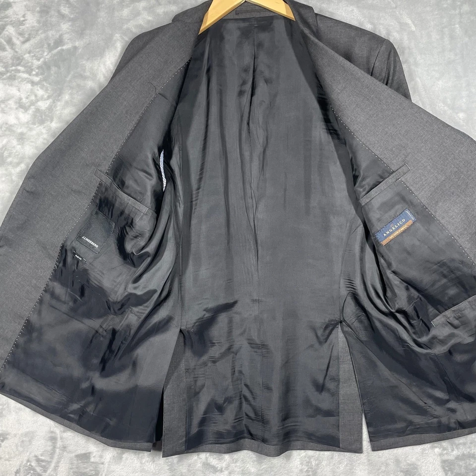 Chaqueta Blazer J Lindeberg Hopper Vestida Lana Calce Ajustado Gris Carbón Para Hombres 52L Foto 3 de 4