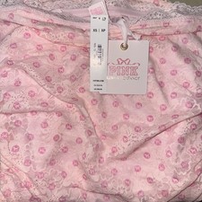 PINK x LoveShackFancy Strapless Lace Mini Dress in Icon Polka Dot Pink - Size XS