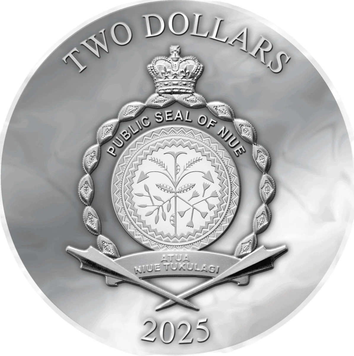 2025 Niue Dark Beauties Esca 50 Gram Silver Antiqued Colorized Coin