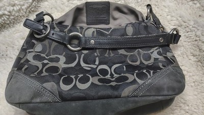 Vintage COACH 10142 Chelsea Hobo Black Optic Signature Turn-lock