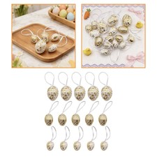 15Pcs Gold Easter Egg Hanging Ornaments Versatile Decorative Easter Hanging Eggs