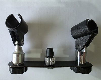 X K&M  2er/3er Mikrofonschiene aus Stahl mit 2 Studiomikrohalter + 3/8 Gewinde