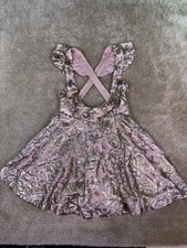 Mia Joy Joyfolie Pink Gold Floral Dress Girls Mini Ruffle Size 14 D745