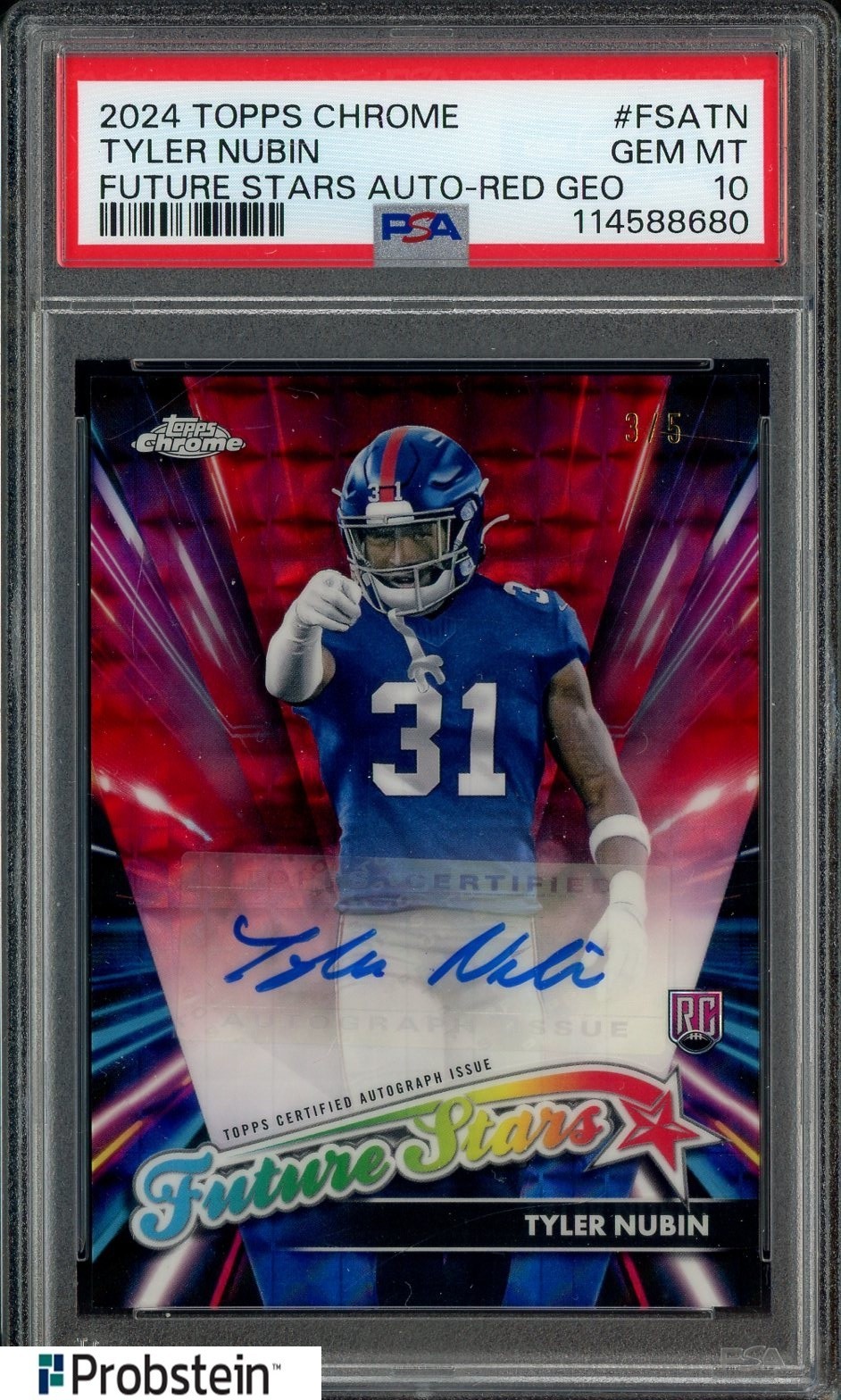 Tyler Nubin Topps Chrome Future Stars Autographs #FSATN Base