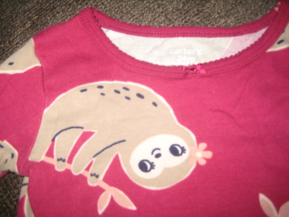 Carter's Purple/Tan Sloth Outfit Size 24 Month