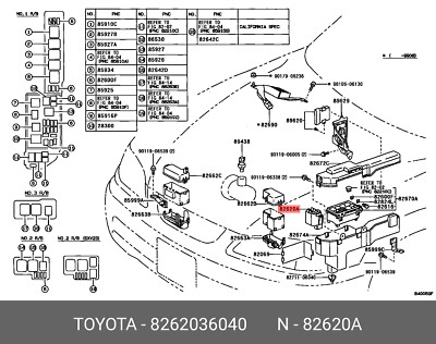 Original OE Blockbaugruppe, Sicherungsglied, 8262036040 für Toyota 82620-36040