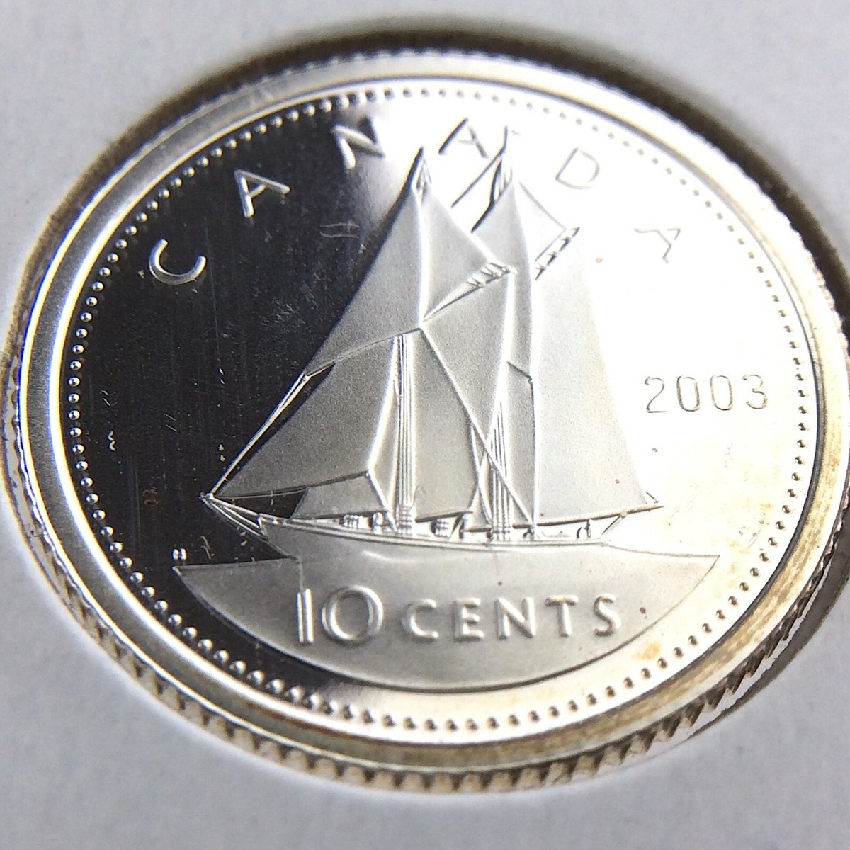 2003 Proof Canada 10 Cents Dime Uncirculated Canadian Sterling