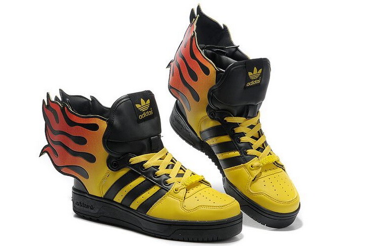 adidas×JEREMY SCOTT Flame pattern set up DEAD STOCK ADIDAS Jeremy Scott Shark Flame Fin Light-Up