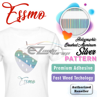 Essmo Holographic Alum Silver Pattern Heat Transfer Vinyl HTV T-Shirt Iron SP04