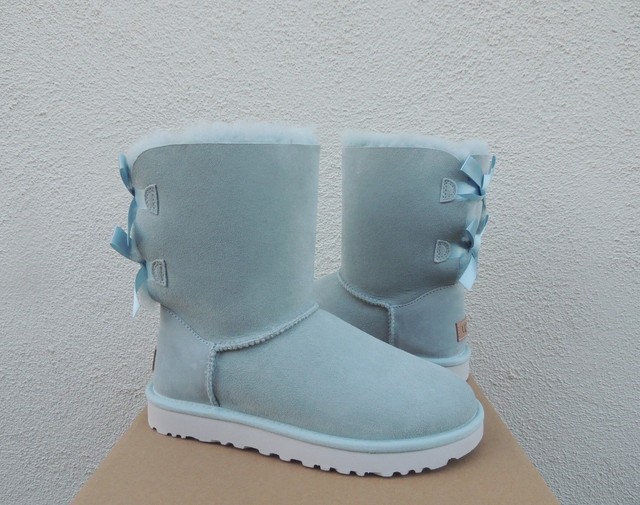 light blue uggs with bows