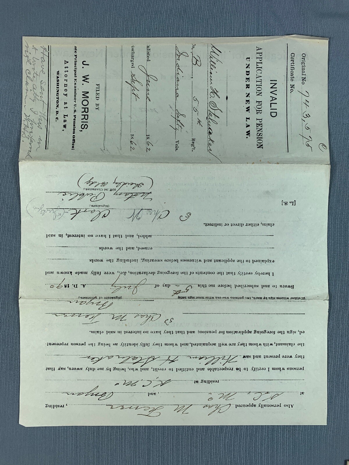 Civil War Veteran Papers Pension National Home For Disabled Veterans eBay