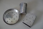 3 Stück Christofle 1958 Brüssel Brüssel Brüssel Weltausstellung Tasse Schale Streichholzhalter RAR!