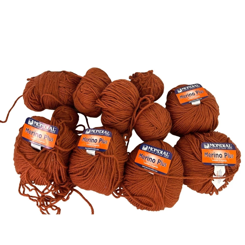 Mondial Merino Plus Wool Blend Brown Yarn 100g Italy AT669 Lot of 6+ - Image 4 of 4