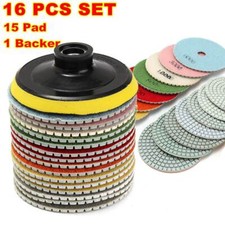 16pcs Diamond Polishing Pad 4 inch Wet/Dry for Granite Concrete Marble Grinding