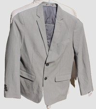 Van Heusen 'Flex' Boys 2 Button Sports Coat 16 R Light Gray Polyester Blend NEW