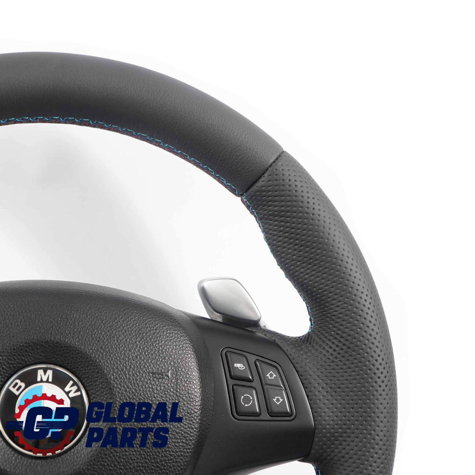 Volant sport cuir noir BMW E90 E91 E92 E81 E87 avec palettes de vitesse - 3