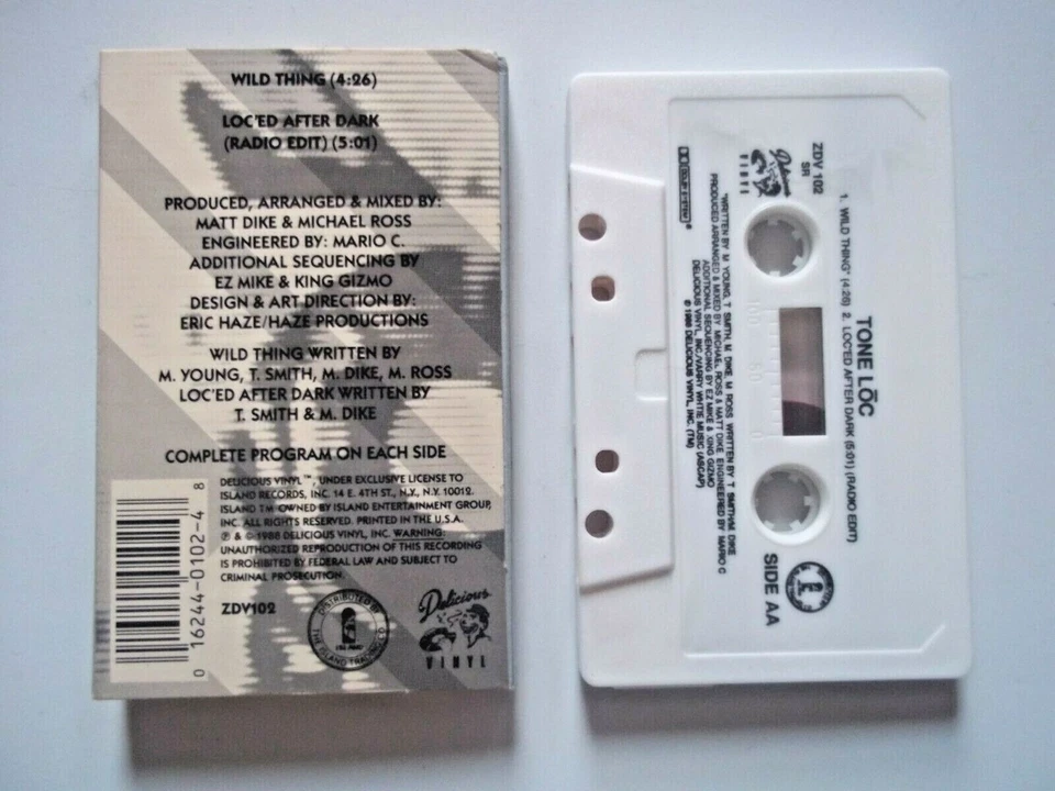 TONE-LOC - WILD THING (4:26) / LOC'ED AFTER DARK (5:01) -- CASSETTE Single 1988 - Image 2 of 2