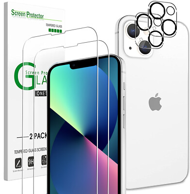 For iPhone 13 12 Pro Max Front+Back+Camera Lens Tempered Glass Screen  Protector