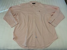 NEW POLO RALPH LAUREN CLASSIC FIT L/S MENS SZ 17.5/35 SHIRT PINK STRIPED