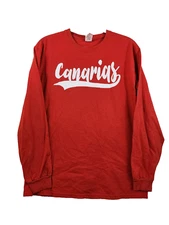 Canarias 14 Mens Size M Red Crew Neck Long Sleeve T-Shirt 