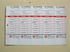 Vintage Texaco Oil Change Service Reminder Tag Sticker tags - Lot of 5 NOS 
