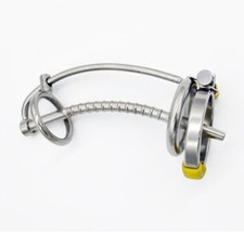 Stainless Steel Male Chastity Device Belt with Metal Tube Cage Lock Binding Men