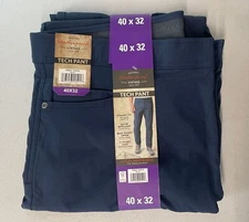 NEW Weatherproof Vintage Men Tech Pant Straight 5 Pocket 40x32 BLUE Water Repel