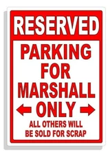 Personalized Parking Sign Wall Decal Metal Sign No Parking Customized MARSHALL