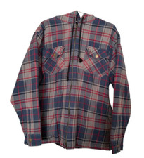 Sonoma Flannel Plaid Quilted full zip Hooded Jacket Womens Medium