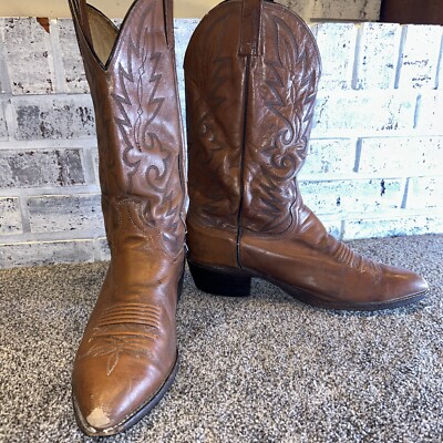 Dan Post Men's 10.5 EW Brown Leather Cowboy Western Rodeo Boots 161071