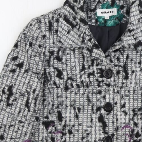 Gerard Womens Multicoloured Geometric Pea Coat Size 12 Button - Picture 8 of 12