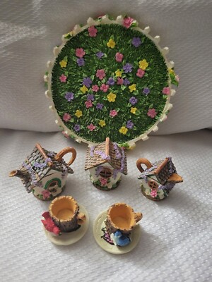 Collectible Tea Set Bird Houses 10 Pieces Unbranded In Box