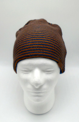 Neff Hat Adult Knit Beanie Cold Weather Reversible Brown/Blue