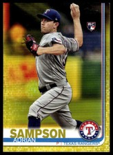2019 Topps Update Adrian Sampson #US219 Walgreens Yellow RC Texas Rangers