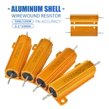 0.1-1000Ω Ohm 50/100W Watt Shell Power Aluminum Housed Case Wirewound Resistor