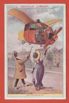 CPA - WERBUNG - SCHOKOLADE LOMBART - AERO-TAXI IN 20 JAHREN