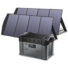 ALLPOWERS 2400W Portable Power Station Generator RV + 200W Foldable Solar Panel