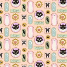 Dear Stella Harvest Moon STELLA DFG2818 Blush Spooky Frames  Cotton