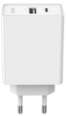 Freenet Basic Travel Charger Schnellladegerät USB-C USB-A 30W Netzteil weiß